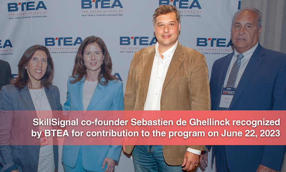 SkillSignal co-founder Sebastien de Ghellinck recognized
by BTEA for contribution to the program on June 22, 2023